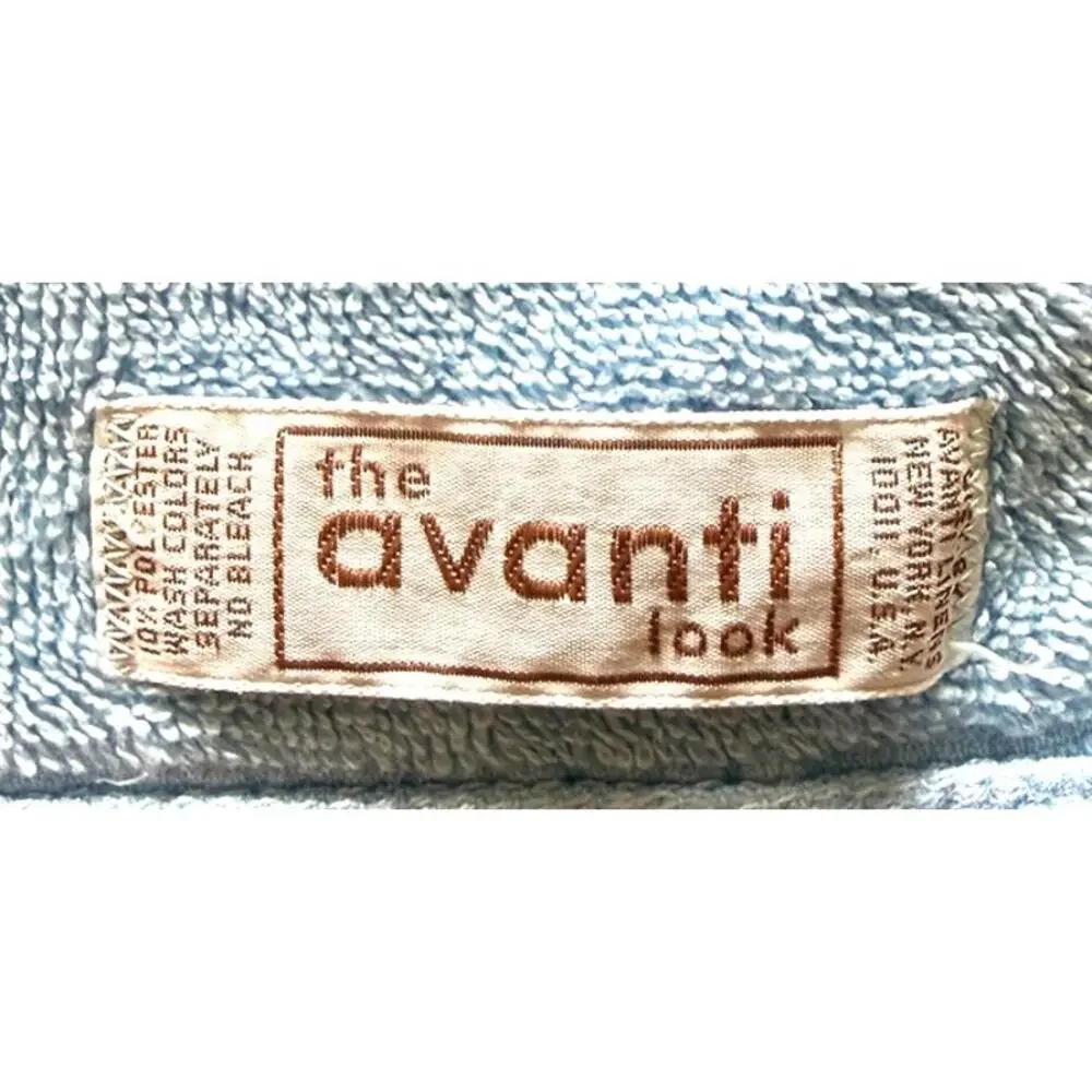 Vintage MCM The Avanti Look Blue Hand Towel with Butterflies USA